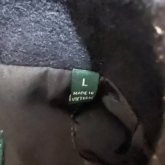 Lauren Ralph Lauren Navy Blue Double Breasted Wool Blend Pea Coat Large - Picture 4 of 9